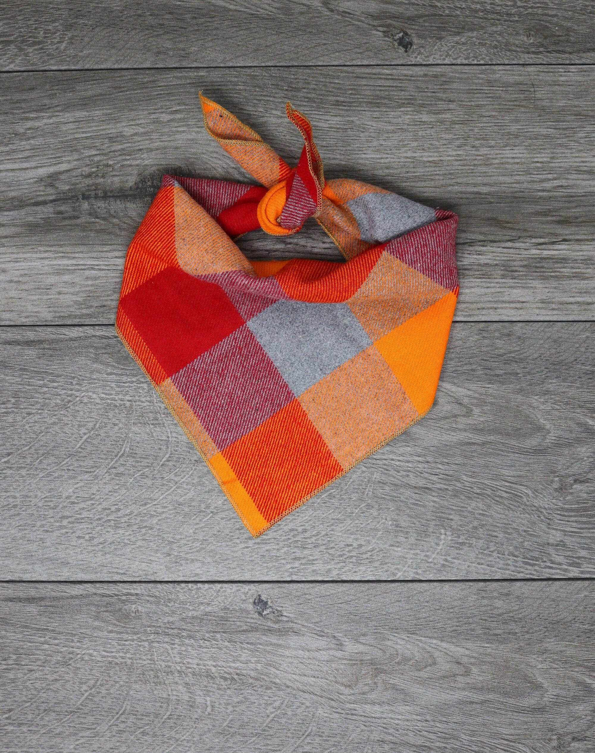 Dog Flannel Bandana - Triangle Tie On "Maple"