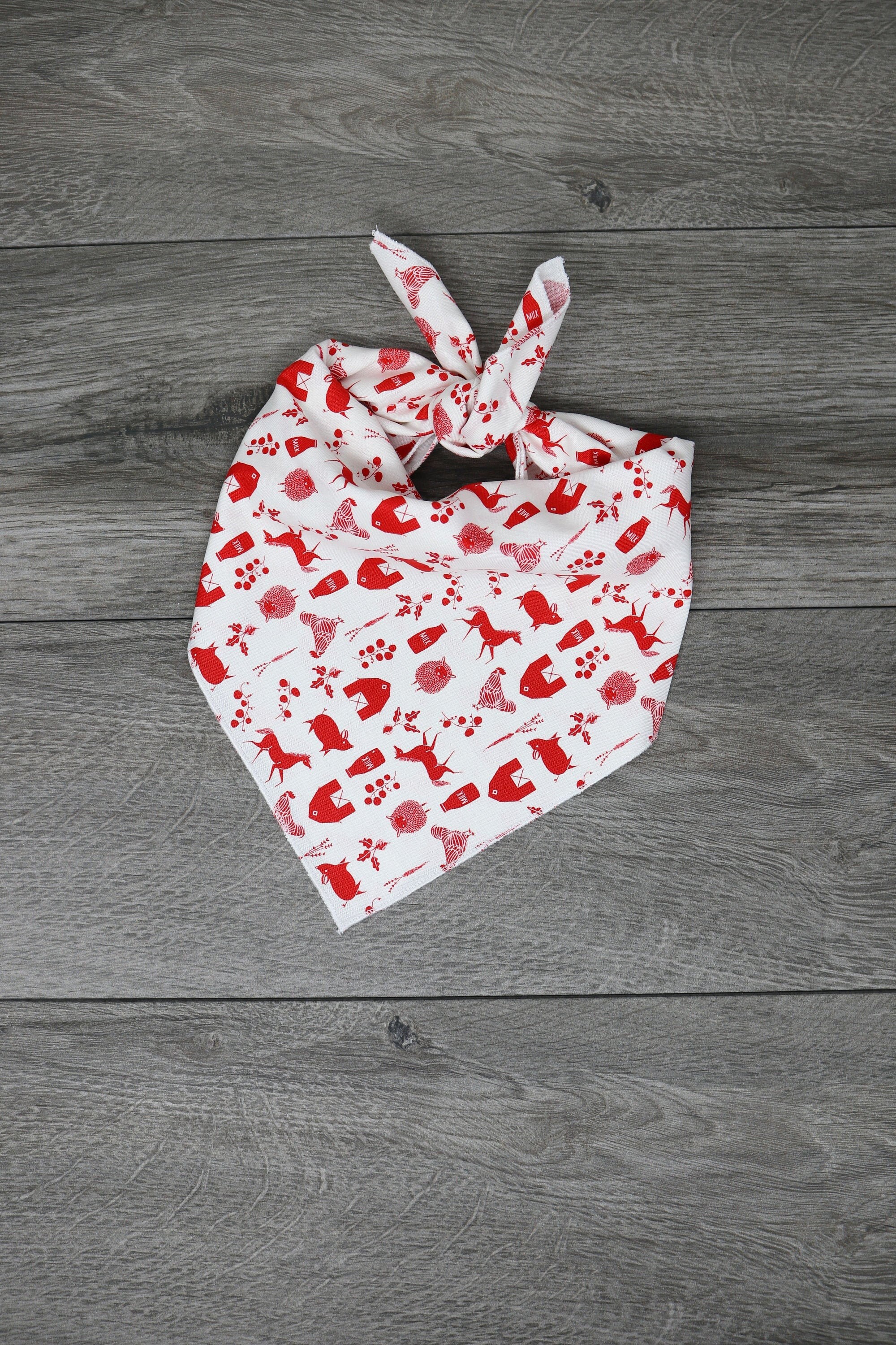 Dog Bandana - Farm Hen Horses Ranch Tie On "Mcdonald"