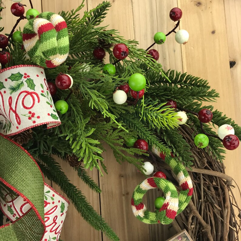 Grapevine Christmas Wreath Christmas Wreath For Front Door Etsy