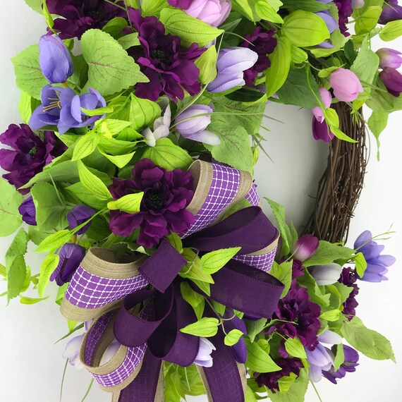 Spring Wreath Tulip Wreath Spring Door Decorations Office Etsy