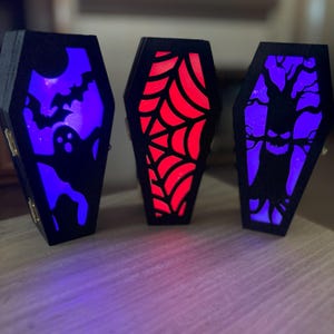 Coffin LED Light Box with Fairy Lights, Halloween Decor