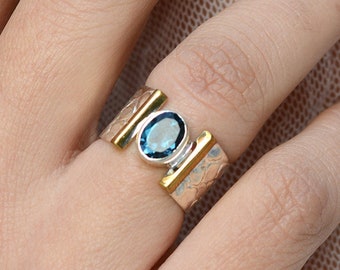 Details about   GTL Certified 925 Sterling Silver Ring London Blue Topaz Ring Natural Gemstone 