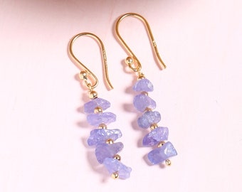 Tanzanite Earrings, Gold Plated Earrings, Sterling Silver Gemstone Women Earrings, Tanzanite Jewelry, Statement Earrings, Jewelry Gift,