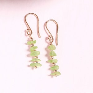 Peridot Earrings, Sterling Silver Dangle, Dangle Earrings, Gemstone Earrings, Gold Plated Earrings, Silver Earrings, August Birthstone