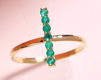 Green Onyx Gemstone Solid 925 Sterling Silver Designer Gold Plated Handmade Ring Jewelry-  May Birthstone
