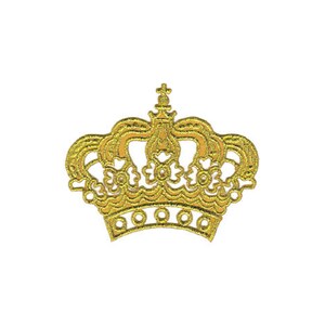 Könnte beinhalten: Eine goldene Krone mit einem detaillierten Design, perfekt, um Ihren Bastelarbeiten und Projekten einen Hauch von Königlichkeit zu verleihen.
