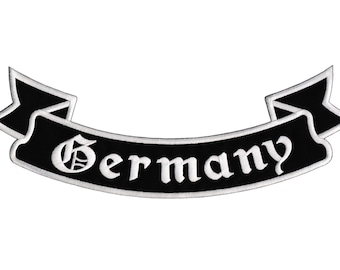 Backpatch#32 ALLEMAGNE Allemagne Bas Rocker Grand Patch Back Patch Veste de motard Patch thermocollant Application Patch Taille 33,5 x 11,5 cm