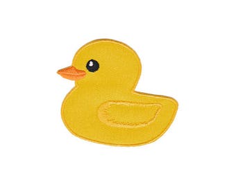 be66 canard en caoutchouc canard jaune oiseau patch thermocollant pour enfant taille 6,5 x 5,6 cm