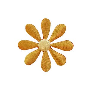 au02 Blossom Light Brown Flower Patch Plant Iron-On Applique Patch Size 3.5 x 3.5 cm