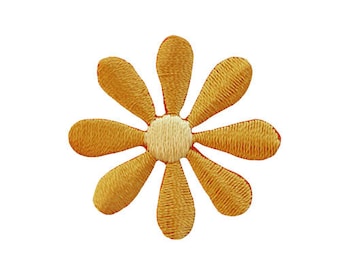 au02 Blüte Hellbraun Blume Aufnäher Pflanzen Bügelbild Applikation Patch Flicken Größe 3,5 x 3,5 cm