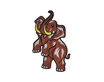 be80 Elephant Brown Circus Animals Zoo Children Patch Iron-On Applique Patch Size 9.5 x 14.5 cm