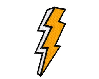 aa45 Lightning bolt iron-on patch appliqué patch size 9.7 x 3.5 cm