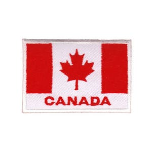 bb74 Canada Flag Canada Travel Patch Iron-On Applique Patch Size 7.0 x 4.8 cm