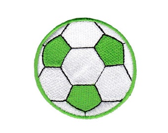 bf69 Fußball Grün Aufnäher Sport Ball Kicker Bügelbild Applikation Patch Flicken Größe 5,5 x 5,5 cm