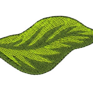af30 Green Leaf Patch Plant Iron-On Applique Patch Size 9.8 x 4.8 cm