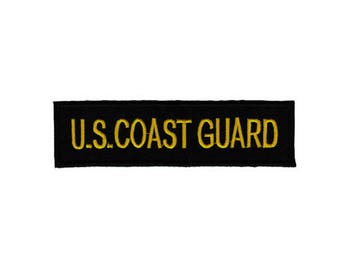 bc19 U.S. COAST GUARD Badge Iron-On Applique Patch Size 12.5 x 3.5 cm