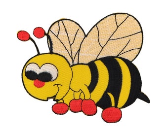 an29 - Patch thermocollant Abeille Bourdon Noir Jaune Patchs thermocollants Applique Patch Taille 9,5 x 7,9 cm