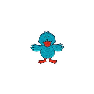 ad28 Ente Blau Aufnäher Tier Kinder Bügelbild Applikation Patch Flicken Größe 8,1 x 7,9 cm