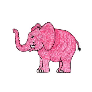 bk92 - Elefant Pink Aufnäher Bügelbild Applikation Kinder Patch Flicken Größe 9,2 x 6,8 cm