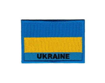 bb77 Ukraine Flagge Reisen Aufnäher Bügelbild Applikation Patch Flicken Größe 7,2 x 5,0 cm