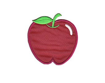 as36 Weinroter Apfel Aufnäher Früchte Essen Obst Bügelbild Applikation Patch Flicken Größe 7,5 x 7,8 cm