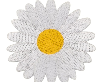 ae45 Madeliefjespatch 5,8 x 5,9 cm Strijkpatch DIY om op te strijken of te naaien Applicatie Bloembloesem Wit