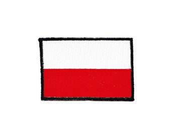 ac49 Polen Poland Flagge Reisen Länder Biker Aufnäher Bügelbild Applikation Patch Flicken Größe 7,0 x 4,8 cm
