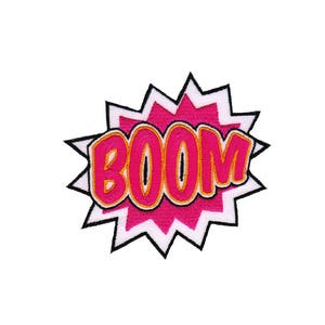 ab85 BOOM! Comic Cartoon Zeichentrick Kinder Aufnäher Bügelbild Applikation Patch Flicken Größe 8,8 x 7,5 cm