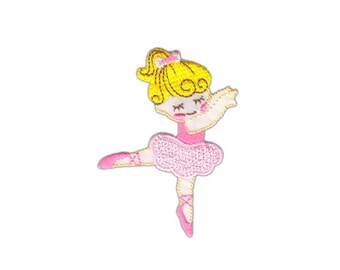 ao50 Ballerina Ballet Patch Children Baby Girl Iron-On Applique Patch Size 5.0 x 7.0 cm