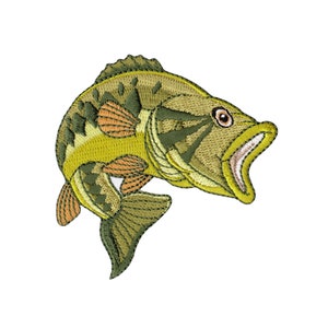aa97 Vis Groene Karper Patch Strijkapplicatie Patch Formaat 7,0 x 7,7 cm