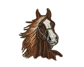 am13 Horse Brown Animals Patch Iron-On Application Patch Size 6.5 x 8.5 cm