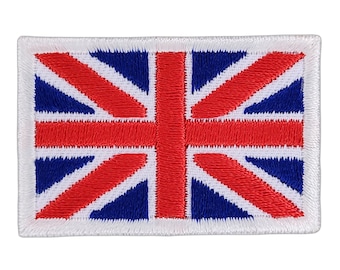 bk04 - Great Britain flag small patch UK United Kingdom Union Jack iron-on application patch size 4.5 x 3.0 cm