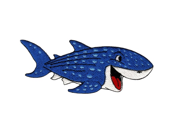 Bk41 Whale Shark Shark Fish Blue Sew-on Iron-on Transfer Applique Patch  11.2 X 4.2 Cm -  Denmark