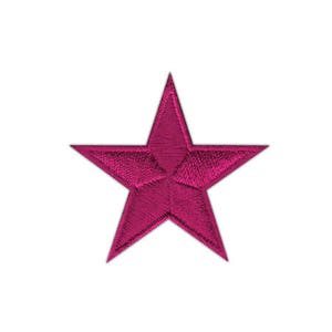 Peut inclure: Un écusson en forme d'étoile à cinq branches de couleur rose vif. L'étoile est faite d'un tissu doux et texturé.