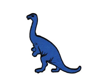 am70 Dinosaur Patch Blue Animal Children Iron-On Applique Patch Size 6.5 x 7.5 cm