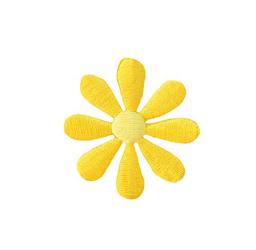 Bügelmotiv Set Gänseblümchen Blume 10 Stück weiß gelb verschiedene Größen