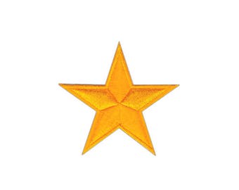 bc18 Nautical Star Yellow Iron-On Patch Applique Size 6.8 x 4.8 cm