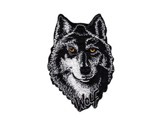 ad71 Wolf Head Predator Animals Patch Iron-On Applique Patch Children Size 7.0 x 10.0 cm