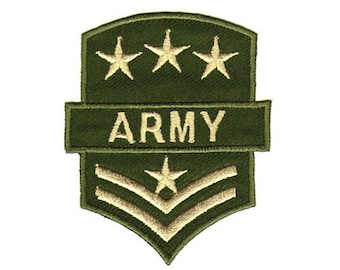 ag27 ARMY Badge Iron-On Applique Patch Size 6.5 x 8.0 cm