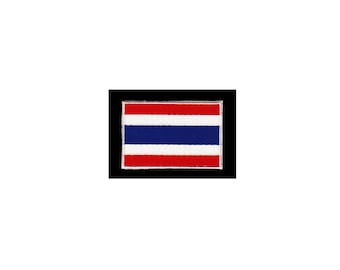 ad36 Thailand Flagge Aufnäher Reisen Länder Bügelbild Applikation Patch Flicken Größe 7,3 x 4,9 cm