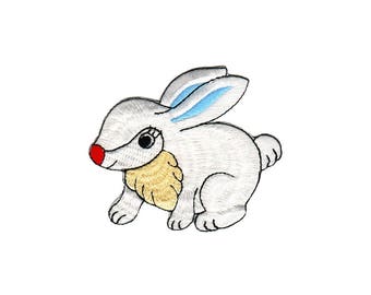 enfants ac64 lapin blanc animaux lapin patch patch demande correctif patch 6 x 9 cm