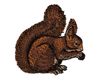 aa94 Squirrel Animals Children Patch Iron-On Applique Patch Size 7.9 x 7.8 cm