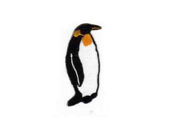 ad51 Pinguin Aufnäher Tiere Zoo Bügelbild Applikation Patch Flicken Größe 3,5 x 7 cm