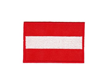 ac44 Österreich Flagge Austria Reisen Länder Aufnäher Bügelbild Applikation Patch Flicken Größe 7 x 4,8 cm