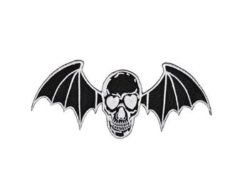 bc58 Skull Bat Tattoo Biker Skull Patch Ironing Image Applique Patch Patch Size 13.5 x 5.8 cm