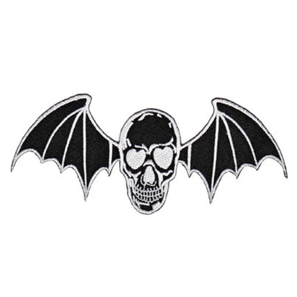 bc58 Skull Bat Tattoo Biker Skull Patch Thermocollant Applique Patch Taille 13,5 x 5,8 cm