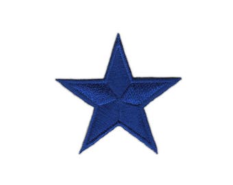 ao33 Nautical Star Dark Blue Small Iron-On Patch Applique Patch Size 4.5 x 4.5 cm