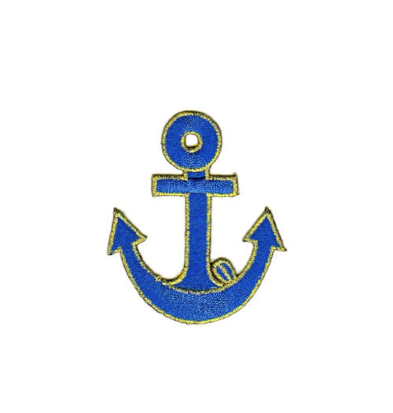 Braunert Patches – Gestickter Aufnäher „Anker“, Weiß, 5,8 X 6,6 Cm, Zum Aufbügeln Oder Annähen