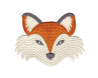 ae56 Tête de renard Patch thermocollant renard taille 8,0 x 6,2 cm