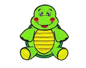 ag74 turtle comic turtle animals patch children iron-on application patch size 6.0 x 6.7 cm